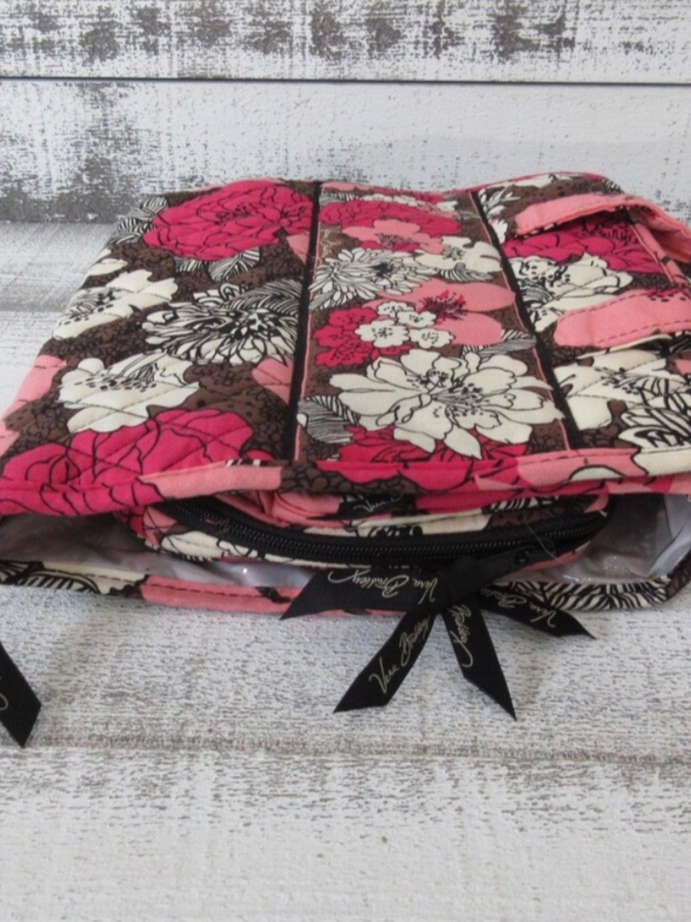 Rare Vera Bradley Mocha Rouge Floral Travel Organizer Bag – Four Compartments, G - Picture 7 of 7